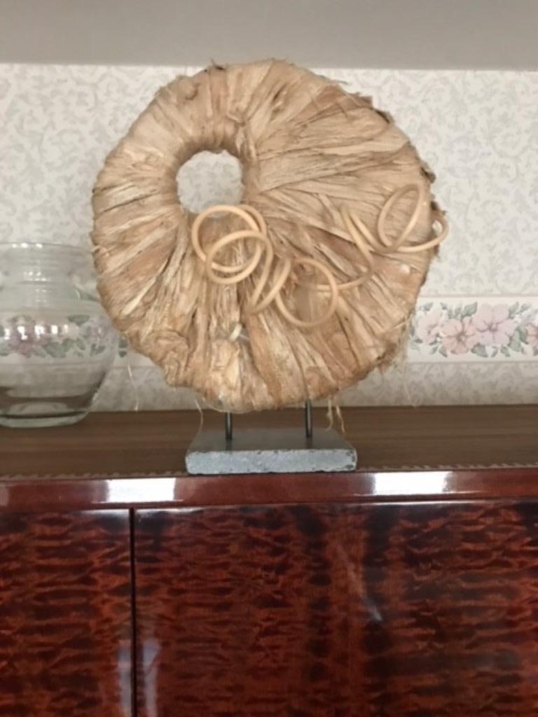 Staander met raffia, Ophalen of Verzenden, Huis en Inrichting