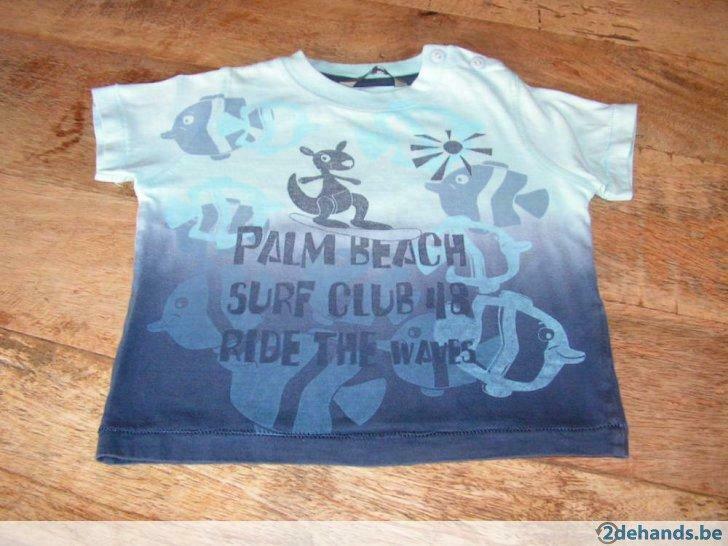 T-shirt overgang van donkerblauw naar lichtblauw, Utilisé, Garçon ou Fille, Chemise ou Chemisier