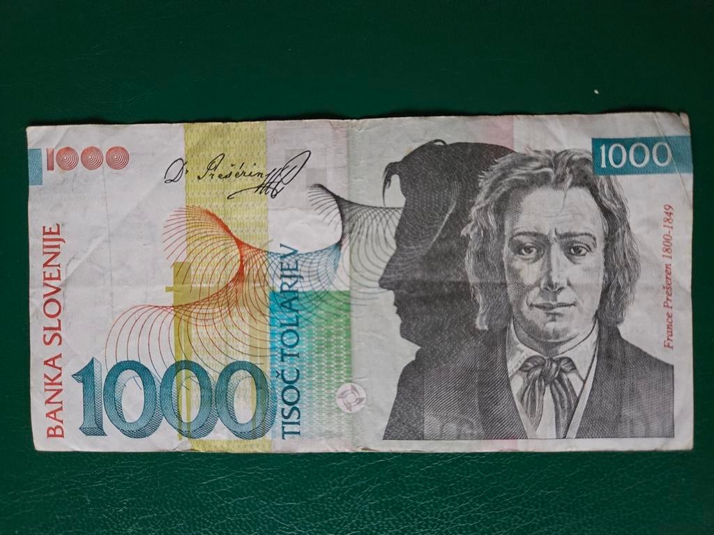 1000 tolarjew Slovénie année 2003, Enlèvement ou Envoi, Billets en vrac