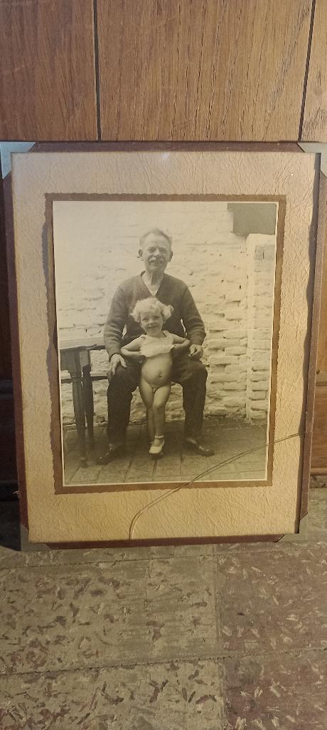 Photo ancienne, grand père et petit fils, 24x32, n401, Antiquités & Art, Art | Dessins & Photographie, Enlèvement ou Envoi