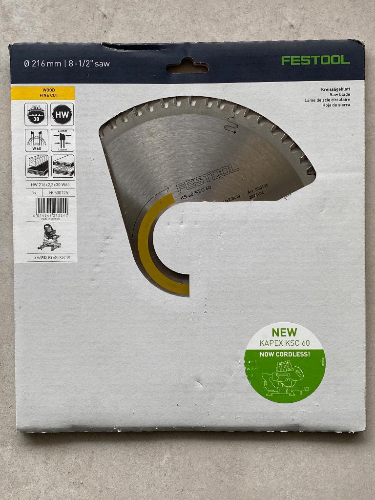 Festool 60tand origineel zaagblad voor KS60+KSC60 nr.500125, Verzenden, Nieuw
