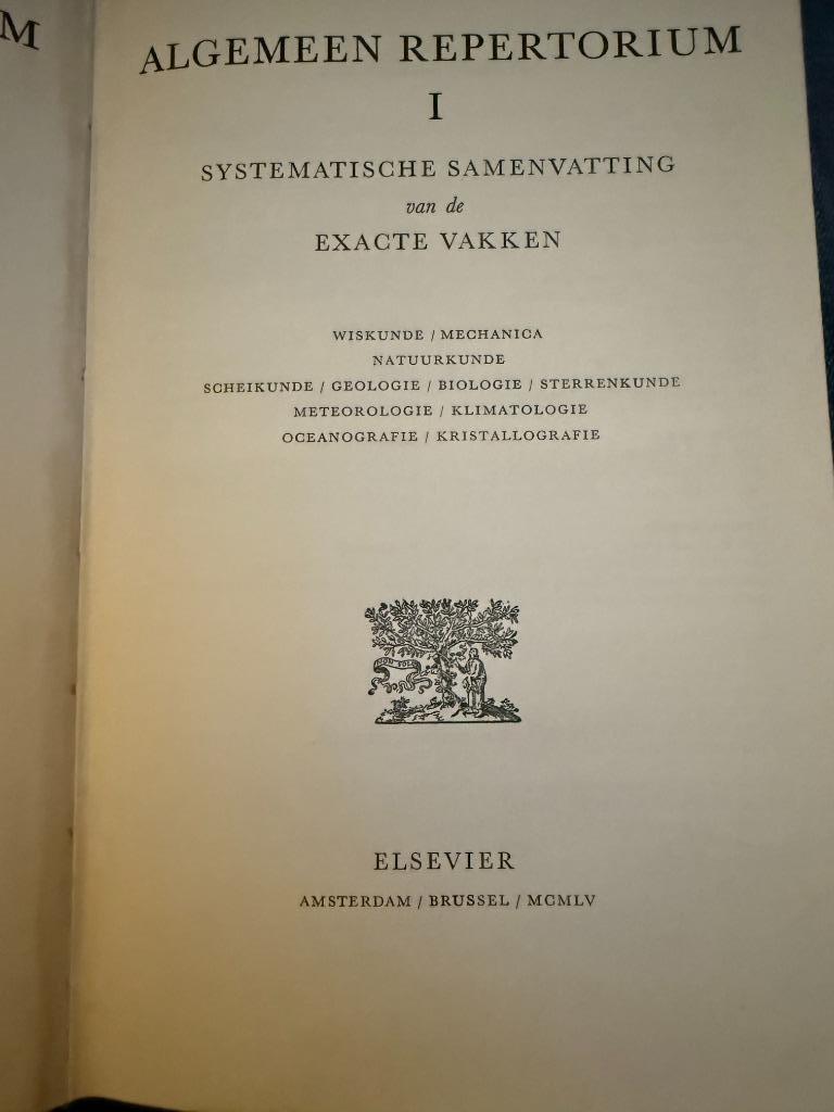 Algemeen repertorium I, systematische samenvatting, 1955, 74, Boeken, Ophalen, Nieuw