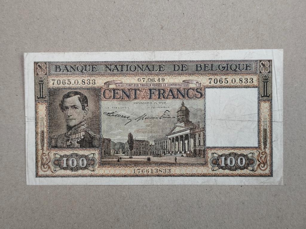 Billet de 100 Fb type Dynastie état TTB, Timbres & Monnaies, Enlèvement ou Envoi, Billets en vrac