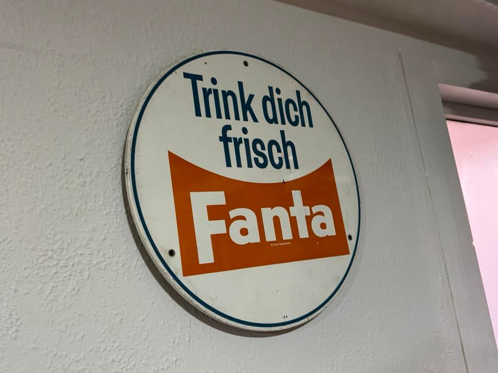 Oud Fanta reclamebord, Verzamelen, Ophalen of Verzenden, Gebruikt, Reclamebord