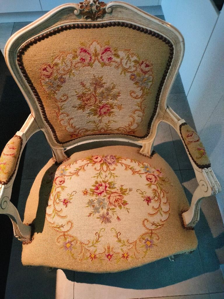 Brocante stoel, Huis en Inrichting, Ophalen, Gebruikt, Overige kleuren, Hout
