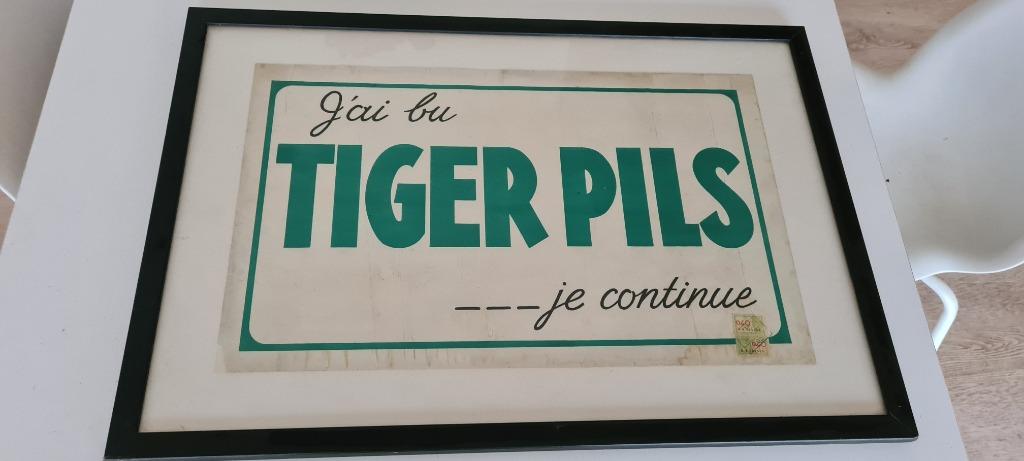 tiger pils, Verzamelen, Biermerken, Ophalen of Verzenden