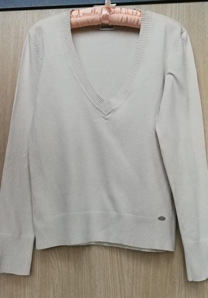 Pull beige à col en V - Street One - taille 42-44, Taille 42/44 (L), Beige, Street One, Comme neuf