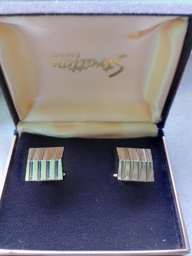 Boutons de manchette vintage en métal doré, Bijoux, Sacs & Beauté, Boutons de manchette, Enlèvement ou Envoi, Or