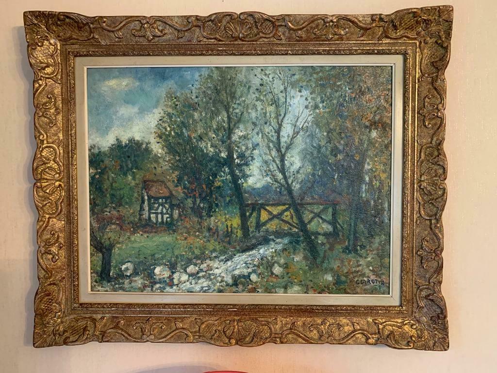 Tableau Paysage - signé René CLAROT, Antiquités & Art, Enlèvement