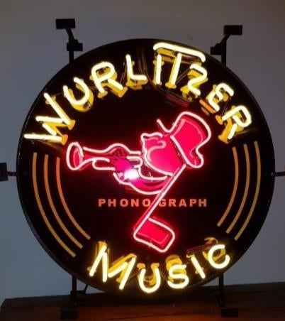Wurlitzer music neon & veel andere mooie USA decoratie neons, Collections, Marques & Objets publicitaires, Neuf, Table lumineuse ou lampe (néon)
