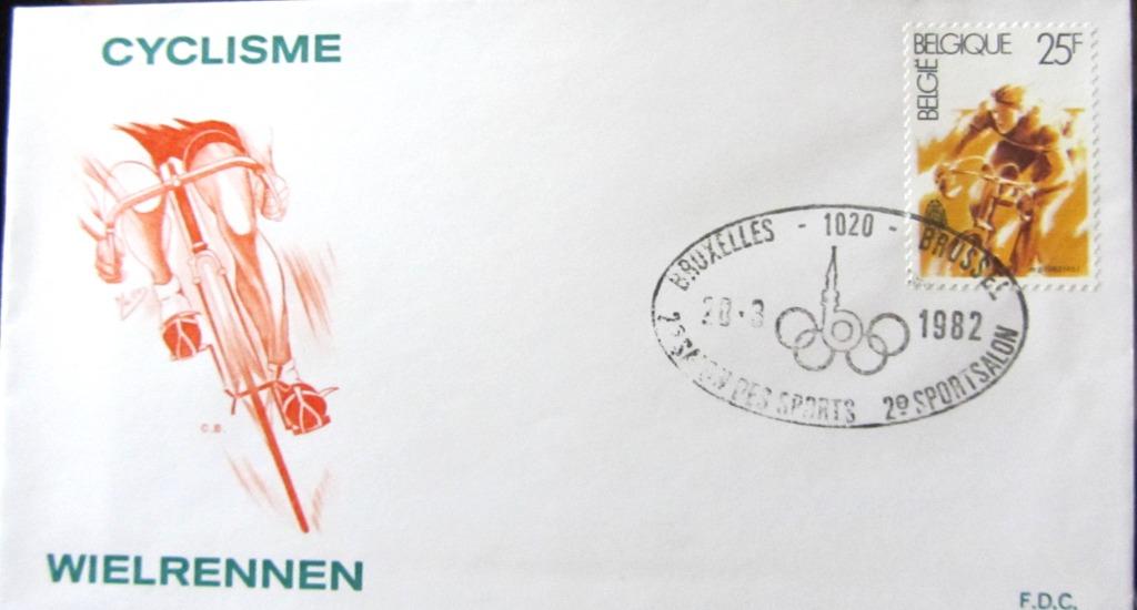FDC WIELRENNEN, Postzegels en Munten, Ophalen of Verzenden, Gestempeld, Sport