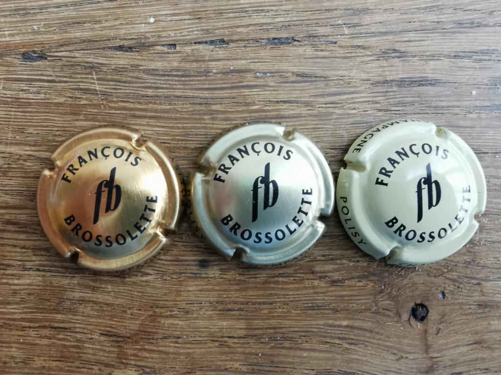 Champagne capsules François Brossolette doppen 3 stuks., Ophalen of Verzenden, Gebruikt, Frankrijk, Champagne