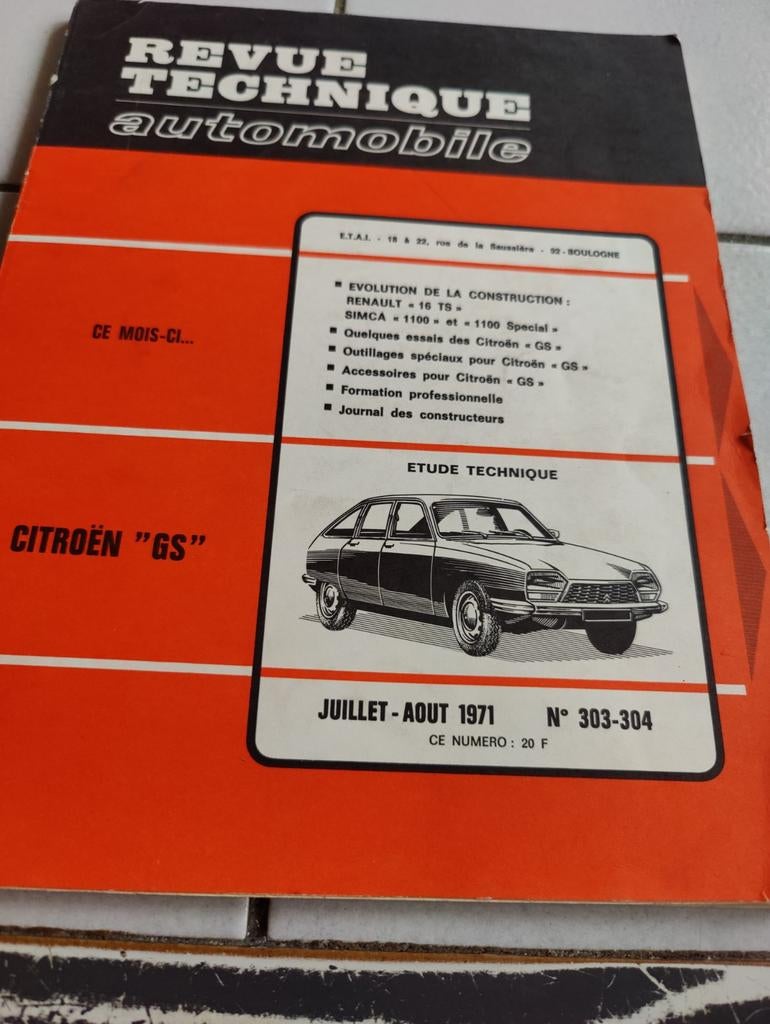 RTA CITROEN GS /RENAULT 16 TS /SIMCA 1100 S, Ophalen of Verzenden