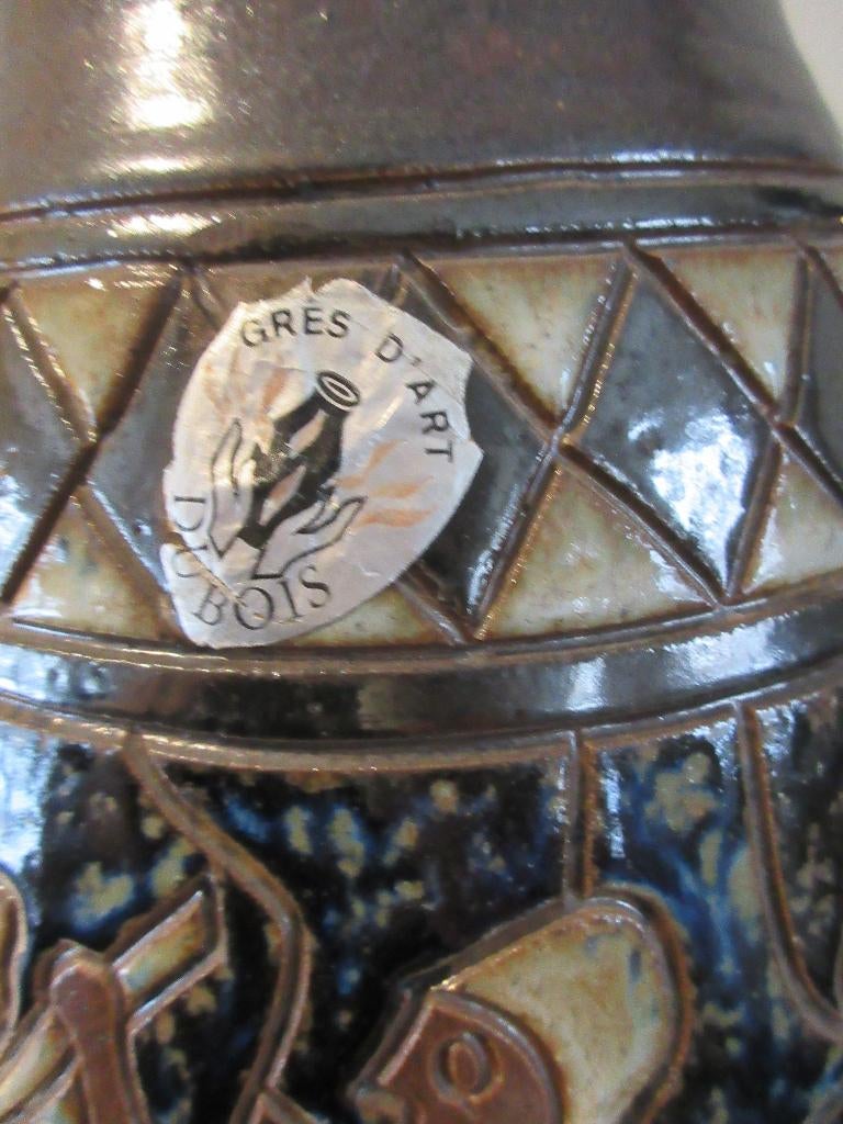 GRES D'ART DUBOIS BOUFFIOULX Vase décor égyptien artisanal, Antiquités & Art, Enlèvement