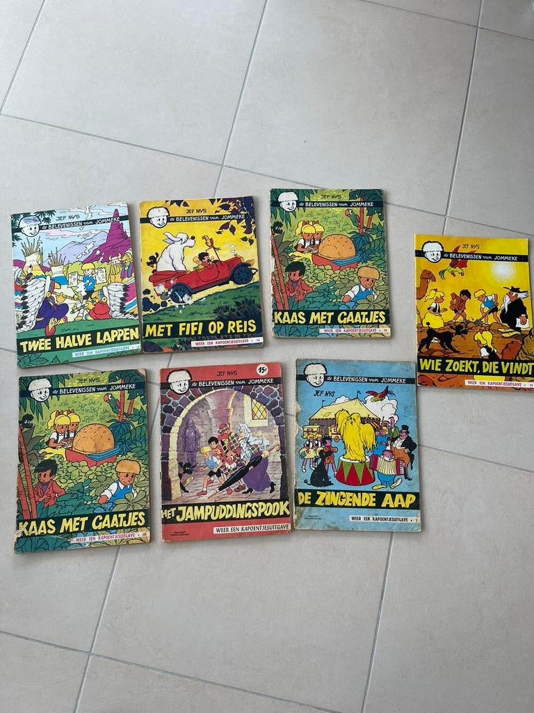 Een lot 7  oude Jommeke album’s, Ophalen of Verzenden, Gelezen