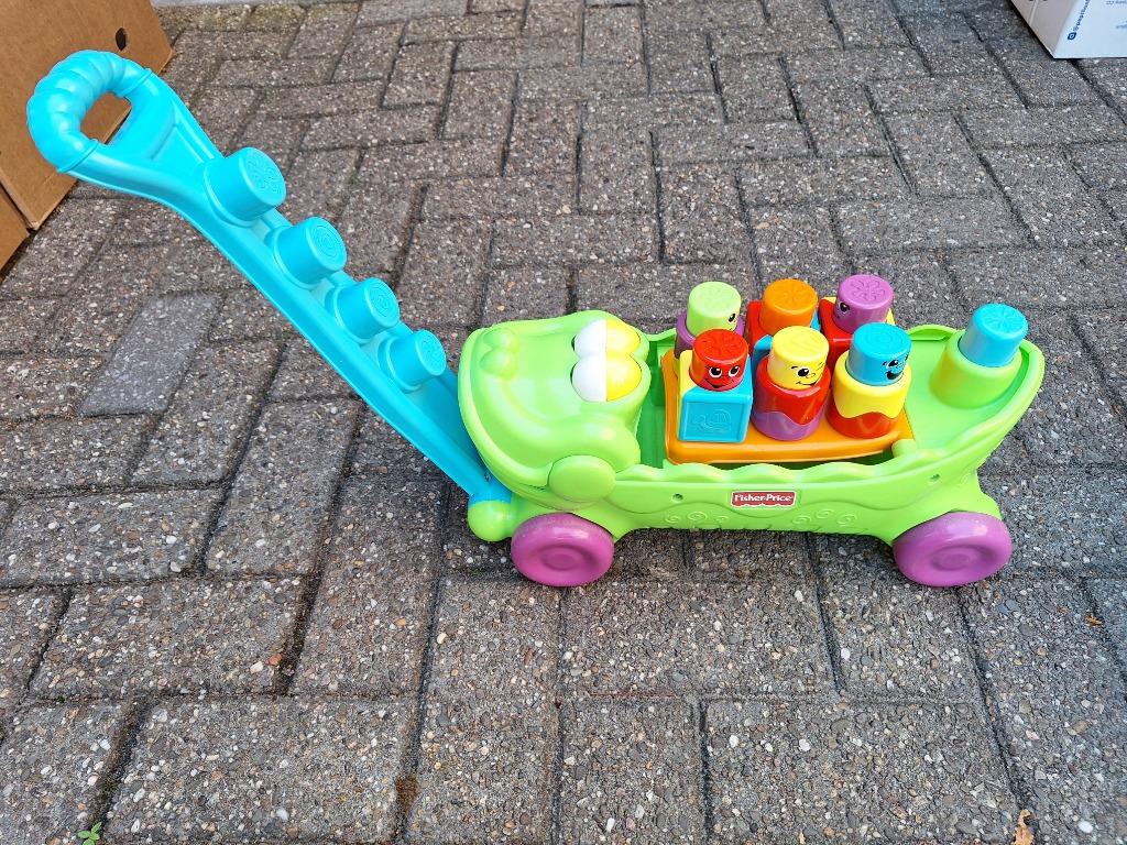 krokodil Fisher Price, Kinderen en Baby's, Speelgoed | Fisher-Price, Ophalen, Zo goed als nieuw, Duw- of Trekspeelgoed, Met geluid