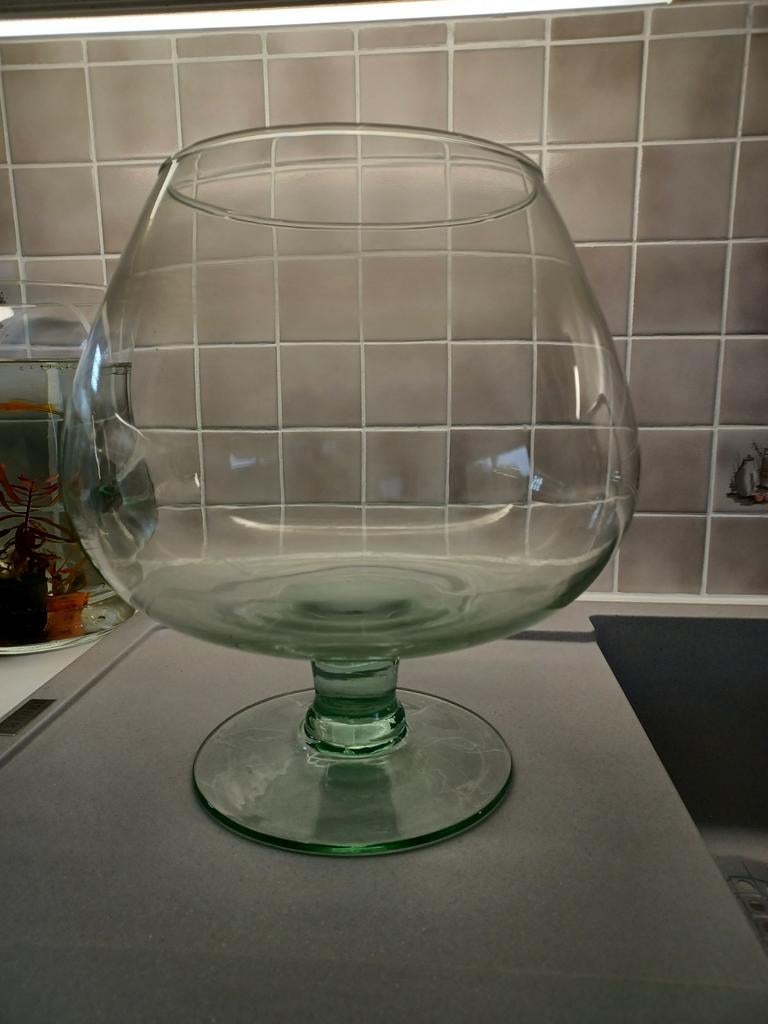 Glazen bowl op voet, Ophalen