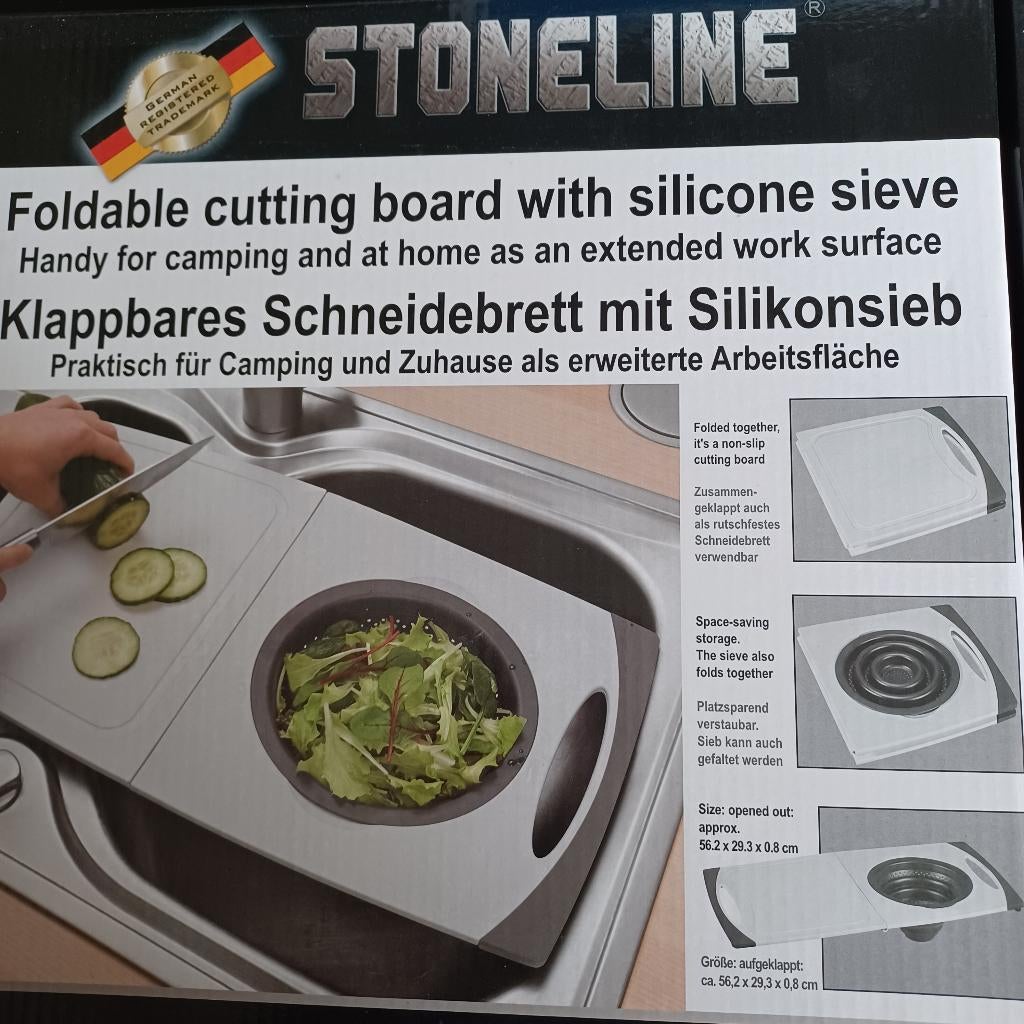 Planche à découper pliable avec tamis en silicone, Ophalen, Kunststof, Snij-/serveerplank, Zo goed als nieuw