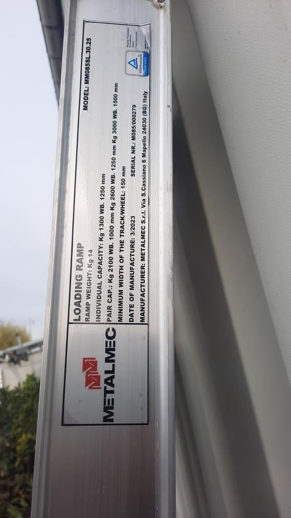 Alluminium oprijplaten Tot 3000kg, 2.50m lang, Auto diversen, Ophalen, Zo goed als nieuw