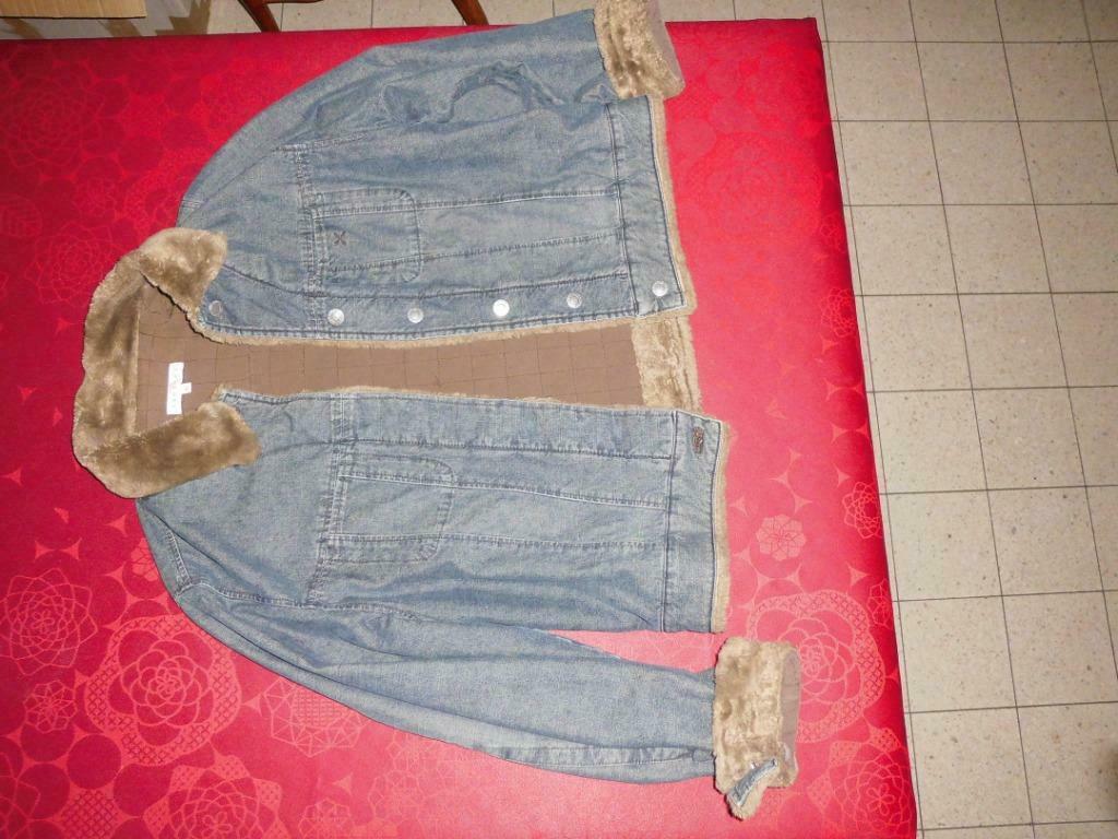 Xandres vest met pels, Ophalen, Gedragen, Maat 38/40 (M), Blauw