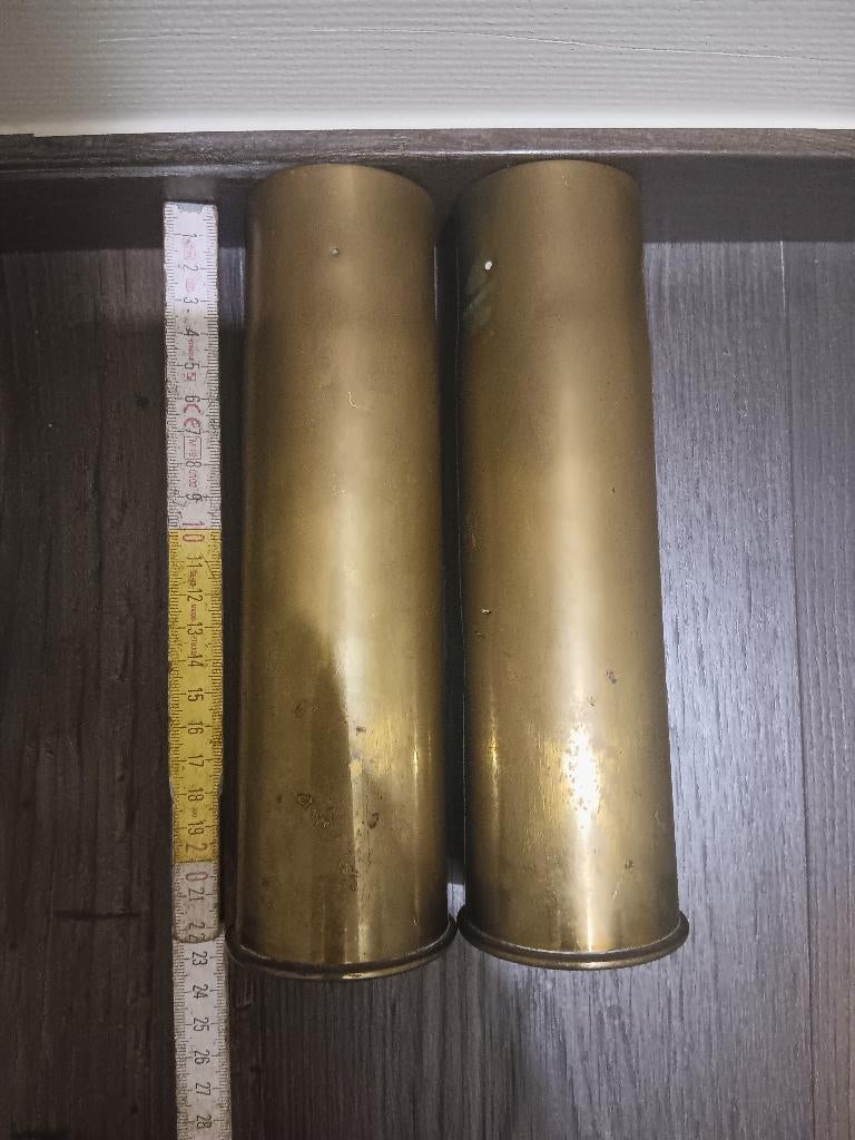 2 Belgische Nordenfelt hulzen 57mm WO1, Enlèvement ou Envoi