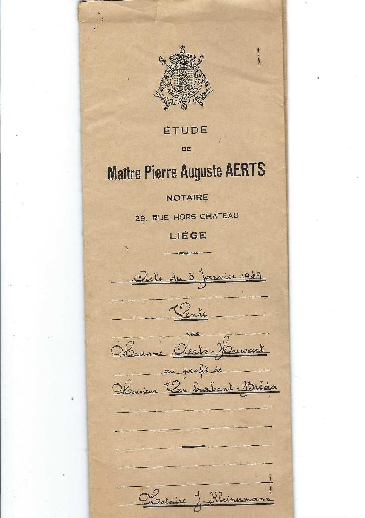 Ancien document notarié 1949, Enlèvement ou Envoi, Utilisé