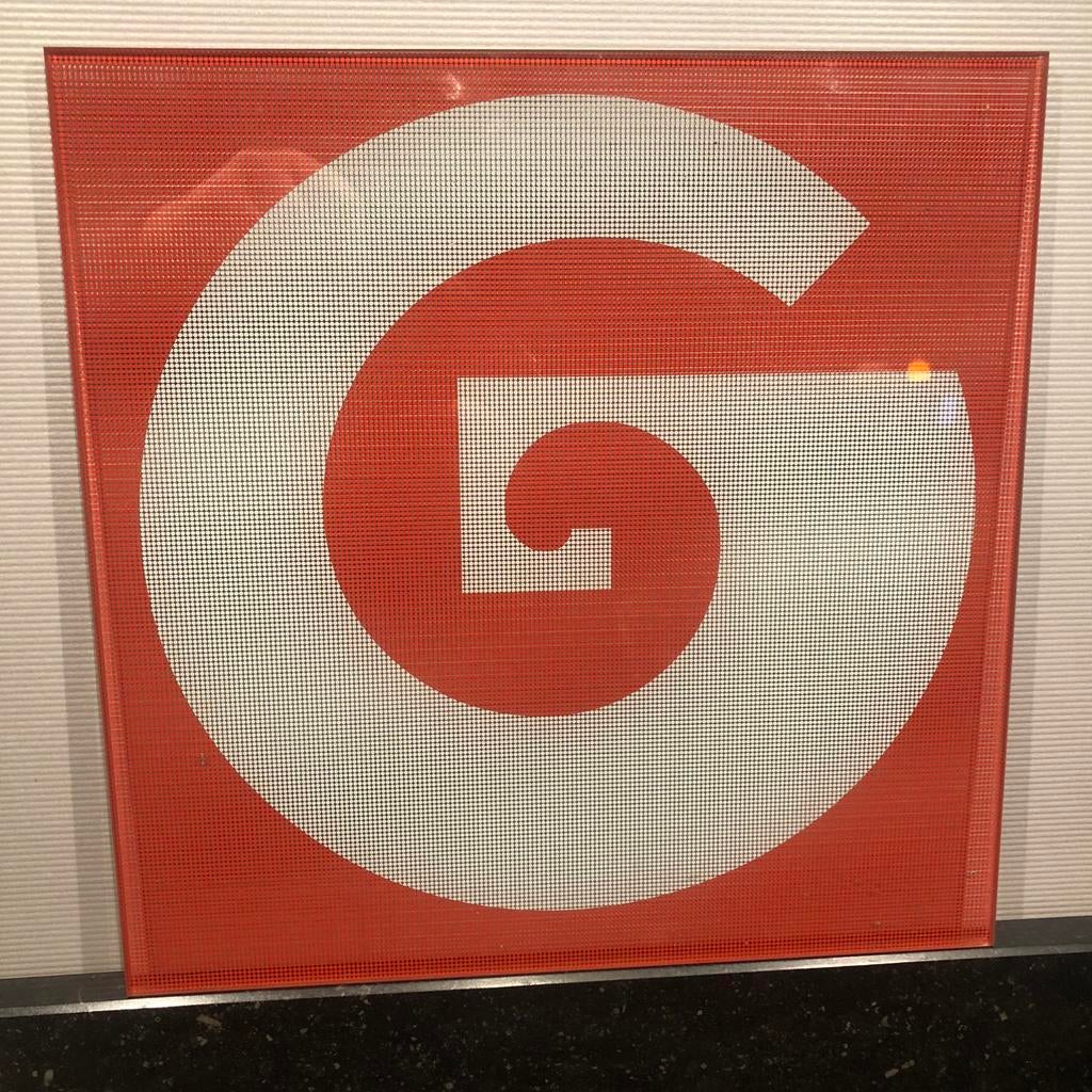 GENERALE BANK RECLAME GLAS, Ophalen of Verzenden, Gebruikt, Reclamebord