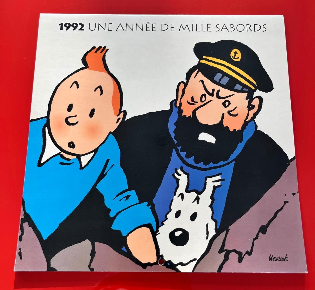 Calendrier Tintin 1992 - état presque neuf, Livres, Enlèvement ou Envoi, Une BD, Comme neuf, Herge