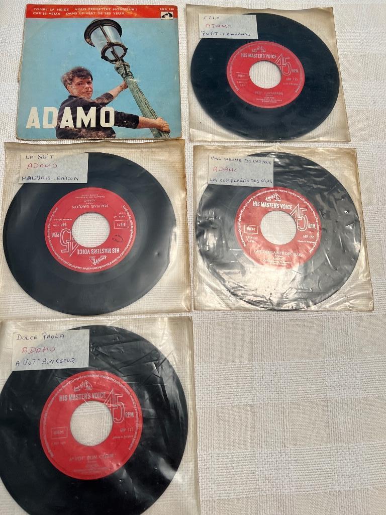 45 toeren singles Adamo, Cd's en Dvd's, Vinyl | Overige Vinyl, Ophalen, Gebruikt