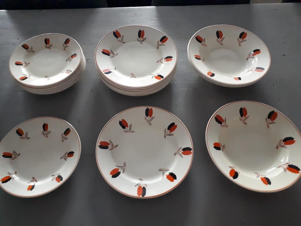 een set van vintage keramische borden Nimy, Antiek en Kunst, Ophalen of Verzenden