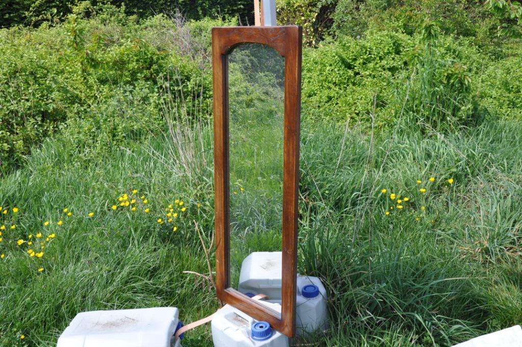 §  miroir mural avec tour en chêne, Enlèvement ou Envoi, Rectangulaire, Moins de 50 cm, 100 à 150 cm
