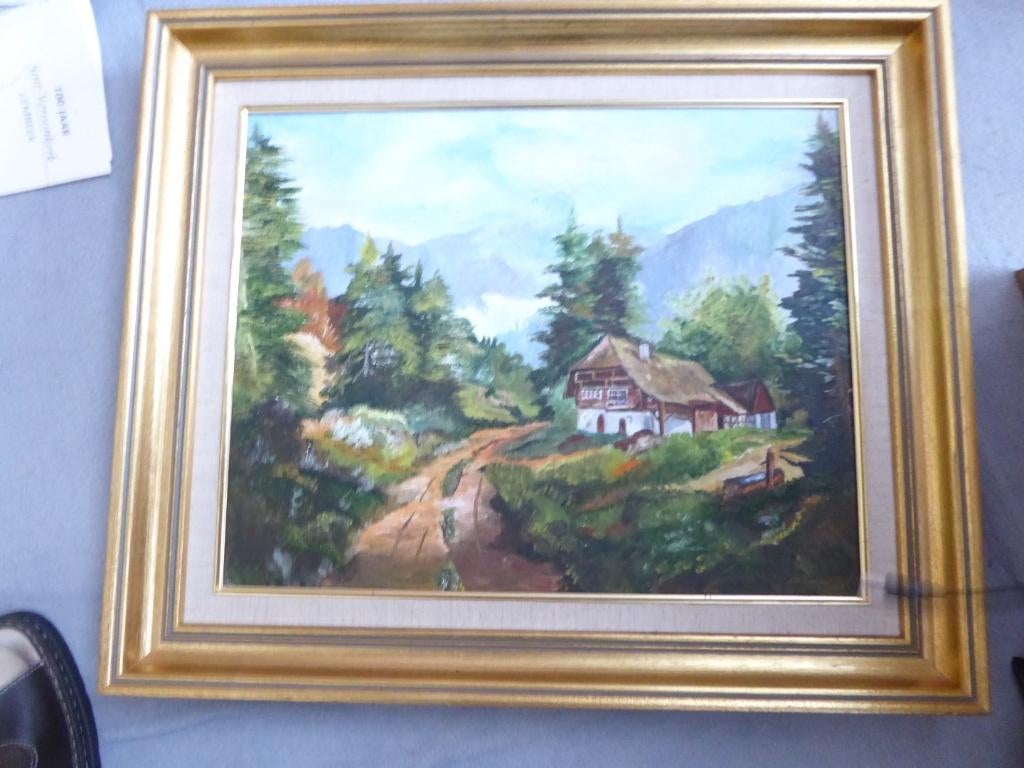 peinture de paysage de montagne, Comme neuf, Enlèvement, Création originale, Peinture