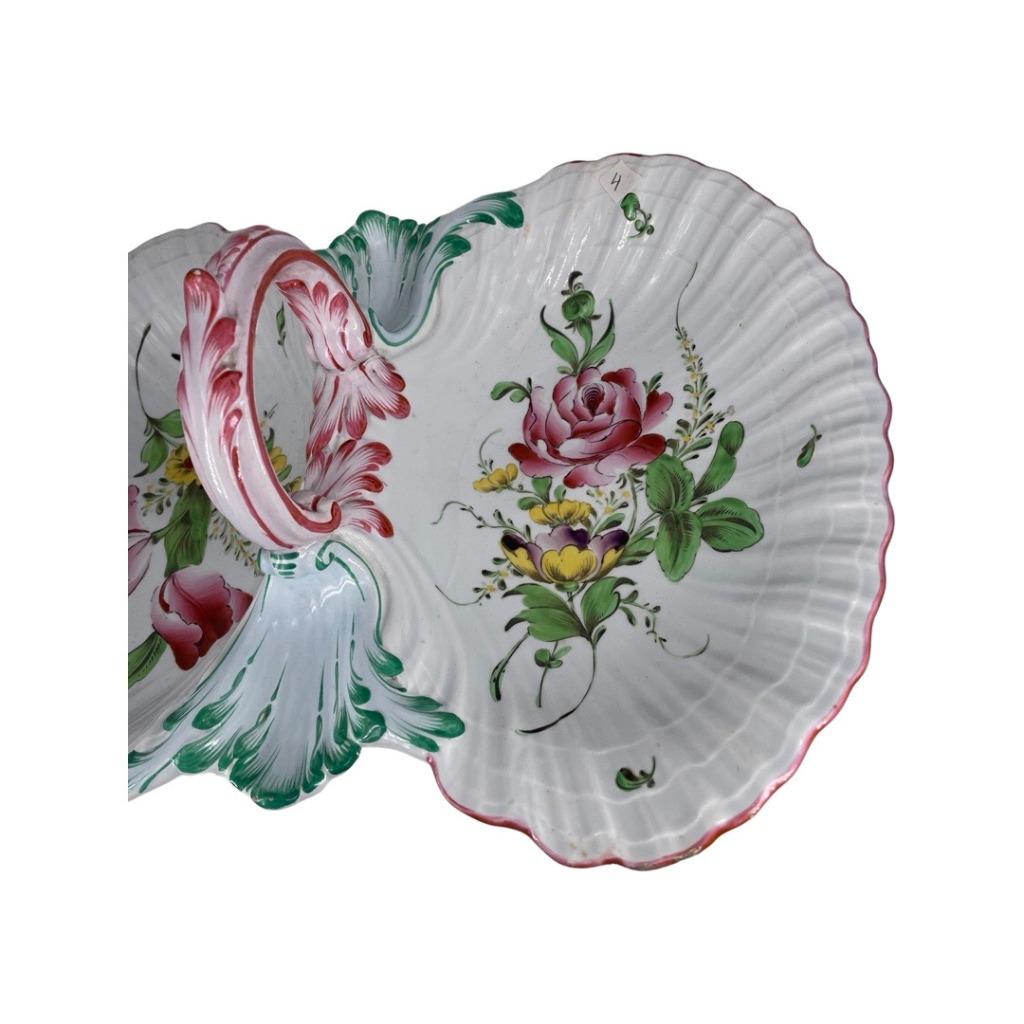 Mendiant en Faïence de Lunéville Décor Floral Monogrammé K.G, Antiquités & Art, Enlèvement ou Envoi