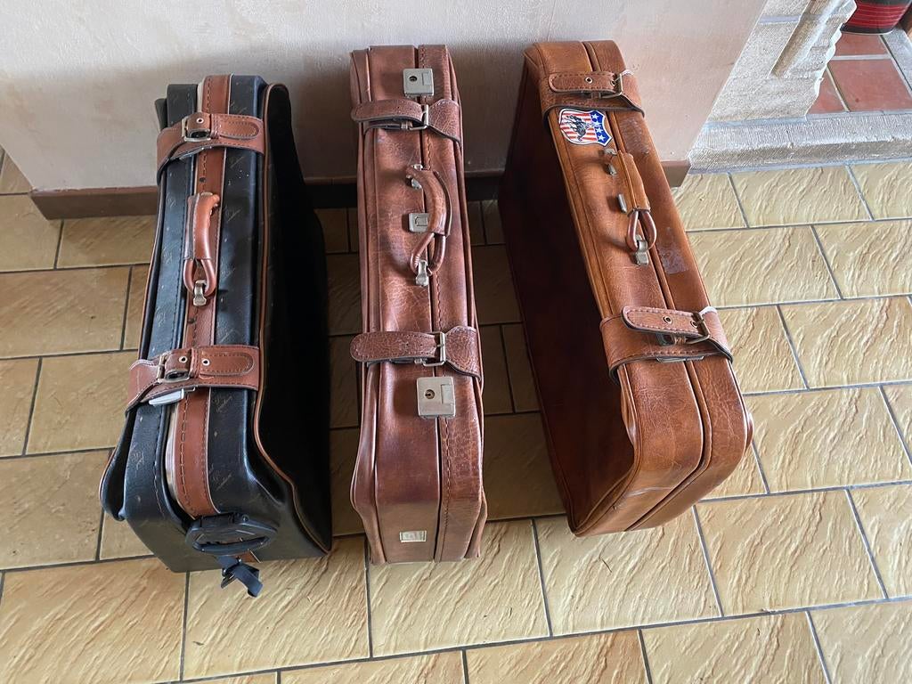 3 vintage valiezen, Handtassen en Accessoires, Koffers, Ophalen, Gebruikt, Hard kunststof