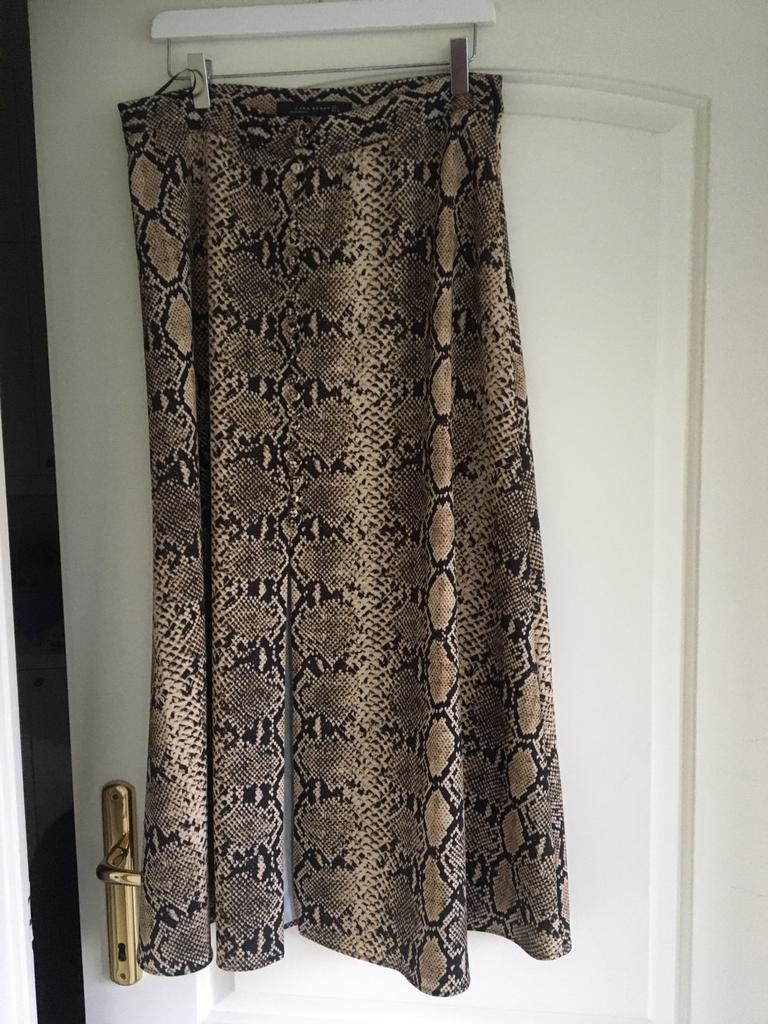 Lange rok dierenprint Zara large, Kleding | Dames, Rokken, Bruin, Zara, Maat 42/44 (L), Ophalen of Verzenden