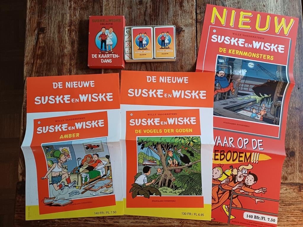 Lot van 3 affiches + kaartspel Suske en Wiske, Ophalen of Verzenden, Suske en Wiske, Zo goed als nieuw, Boek of Spel