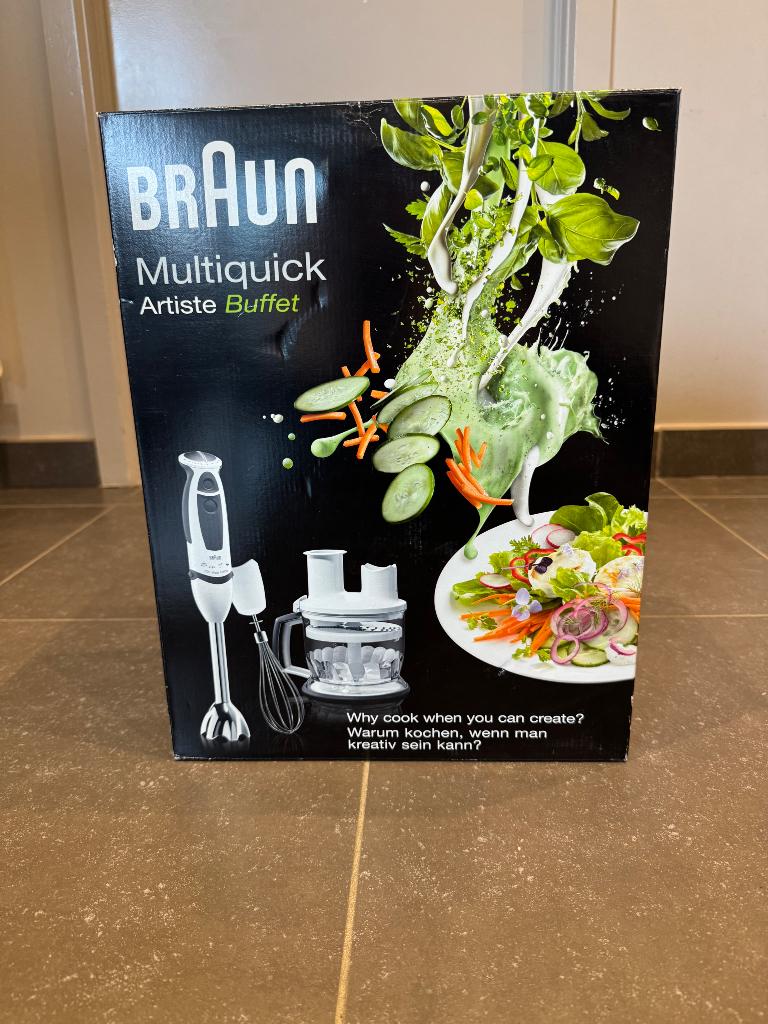 Braun Multiquick Artiste Buffet, 1 tot 2 liter, Ophalen, Nieuw, 3 snelheden of meer
