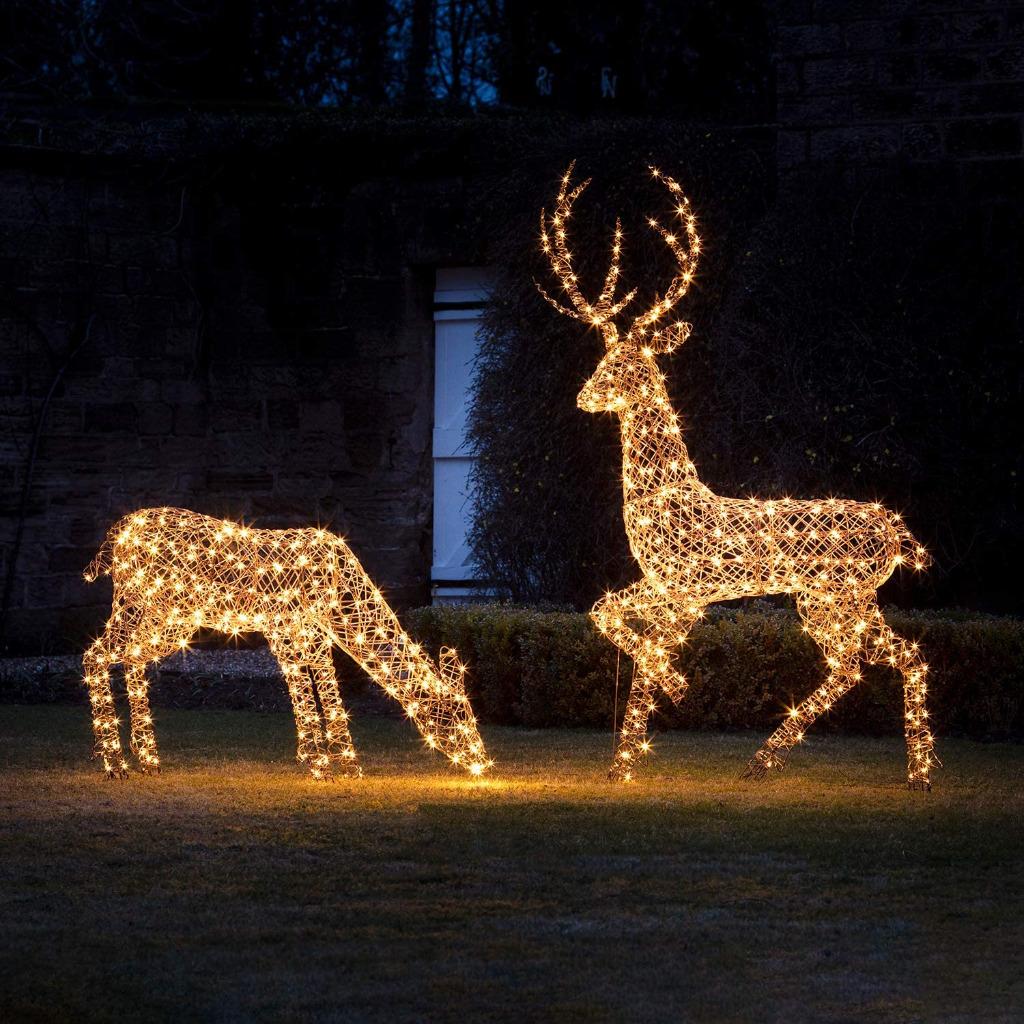 Levensechte Grote 3-D LED Rendieren Stel 2.0m & 1.5m Hoog!, Diversen, Kerst, Nieuw, Ophalen of Verzenden