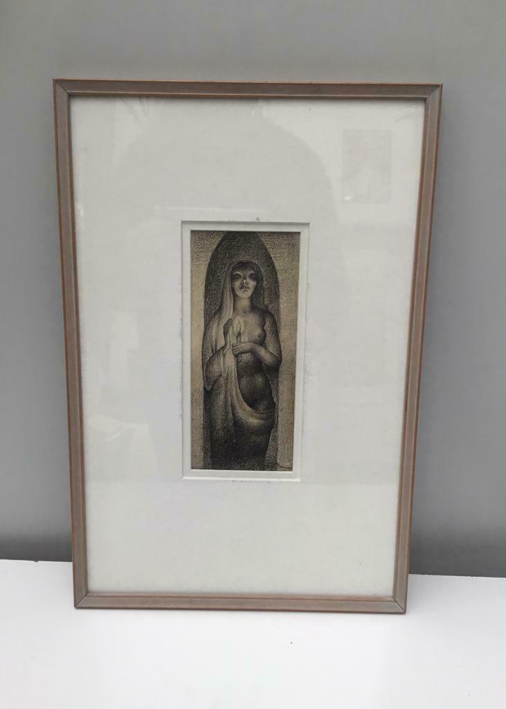 Originele tekening kunstenaar Gustaaf de Bruyne De Nacht, Antiek en Kunst, Kunst | Tekeningen en Fotografie, Ophalen of Verzenden