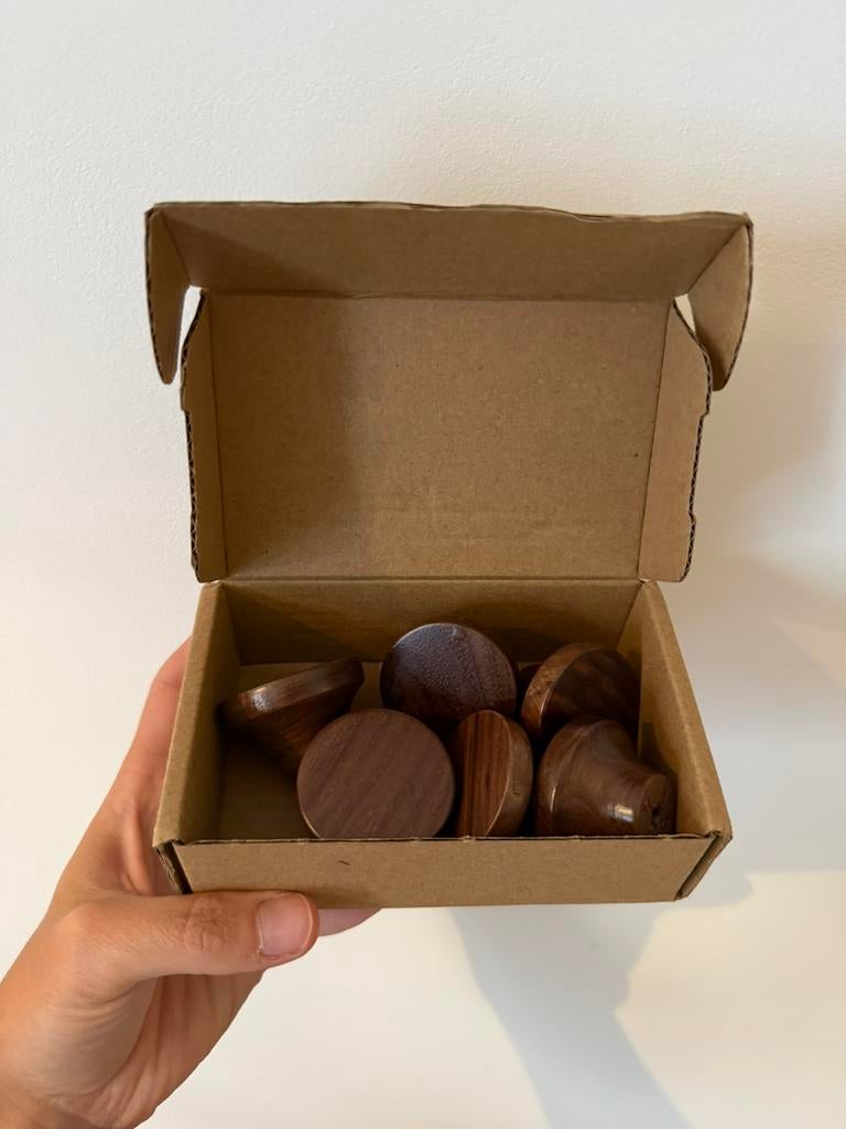 handgrepen deurknoppen walnoot 6 stuks, Ophalen, Nieuw