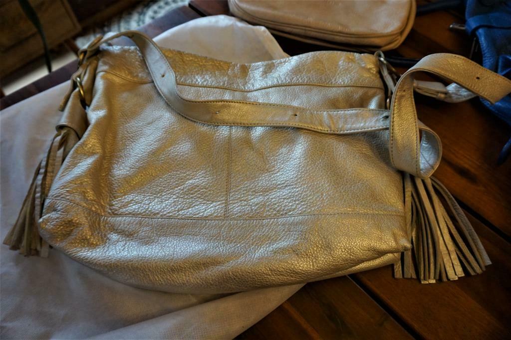 sac cuir doré, Handtassen en Accessoires, Tassen | Damestassen, Ophalen, Zo goed als nieuw, Overige kleuren, Schoudertasje