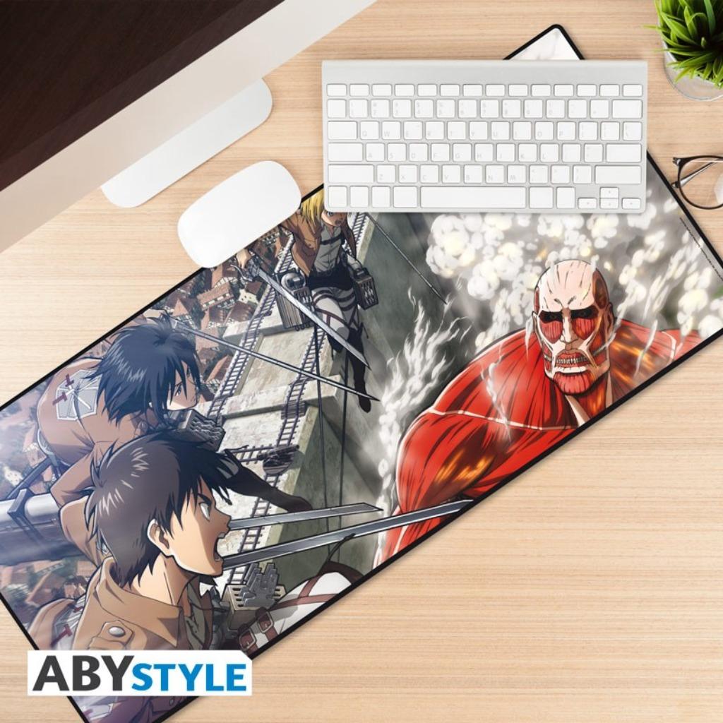 Attack On Titan - Mousepad XXL - Eren vs Colossal Titan, Verzenden, Nieuw