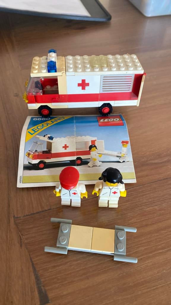 Lego 6680 vintage ambulance ziekenwagen met plan geen doosje, Enlèvement, Utilisé, Lego