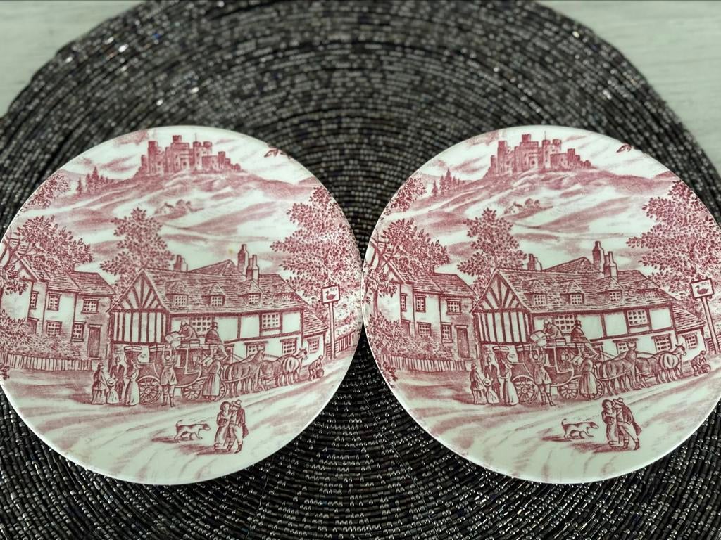 Lot 2 petites assiettes vintage Ironstone BROADHURST, Enlèvement