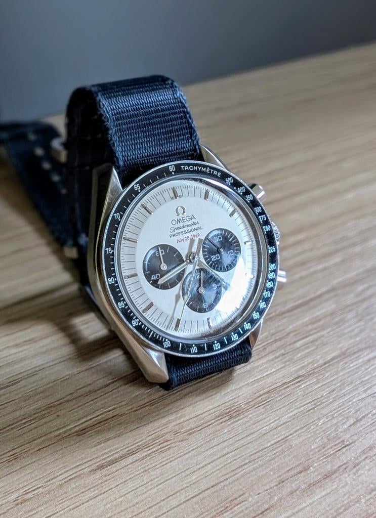 Omega Speedmaster Apollo 11 35th Anniversary, Acier, Enlèvement, Utilisé, Omega
