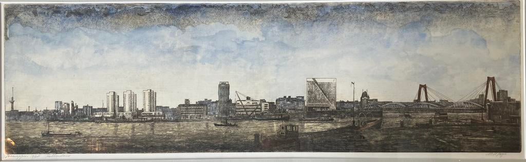 Kleurets Huib W. Bijl (1939-1997) Rotterdam, Antiek en Kunst, Kunst | Etsen en Gravures, Ophalen of Verzenden