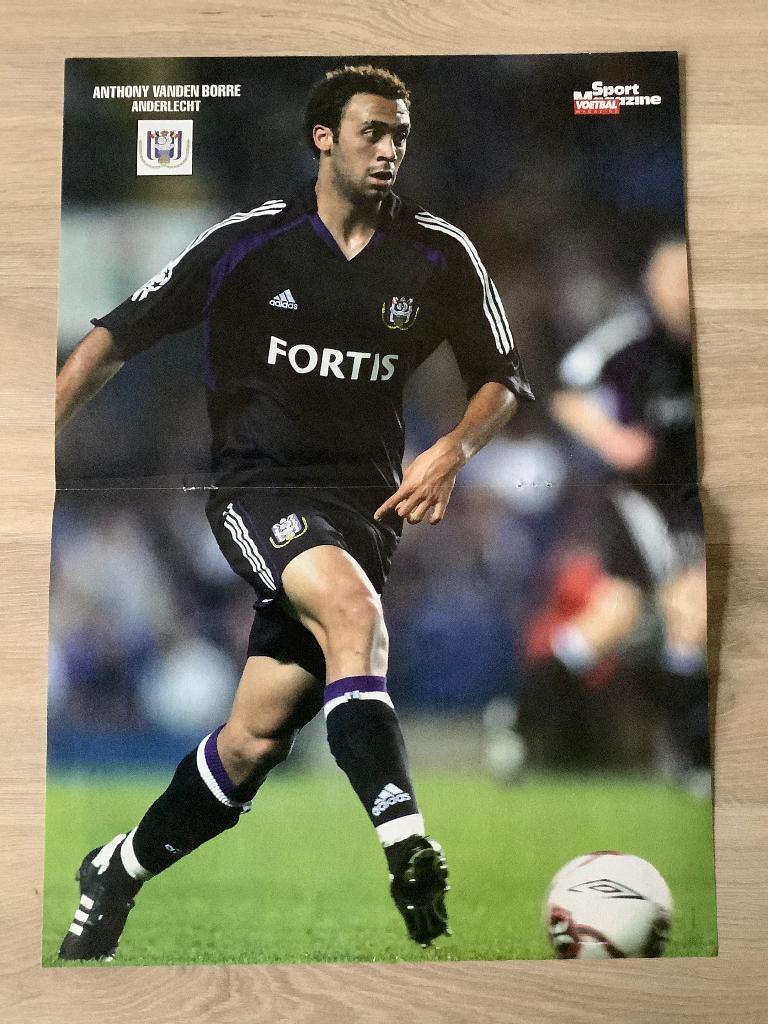 Poster Anthony Vanden Borre bij RSC Anderlecht, Verzamelen, Ophalen of Verzenden, Zo goed als nieuw, Poster, Plaatje of Sticker