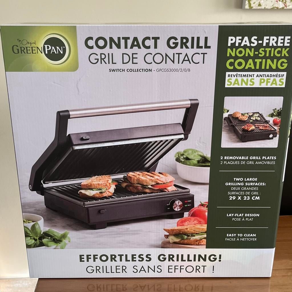 GreenPan contact grill nieuw, Enlèvement, Plaques amovibles, Neuf