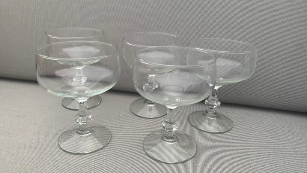 5 cocktailglazen, Ophalen of Verzenden, Gebruikt