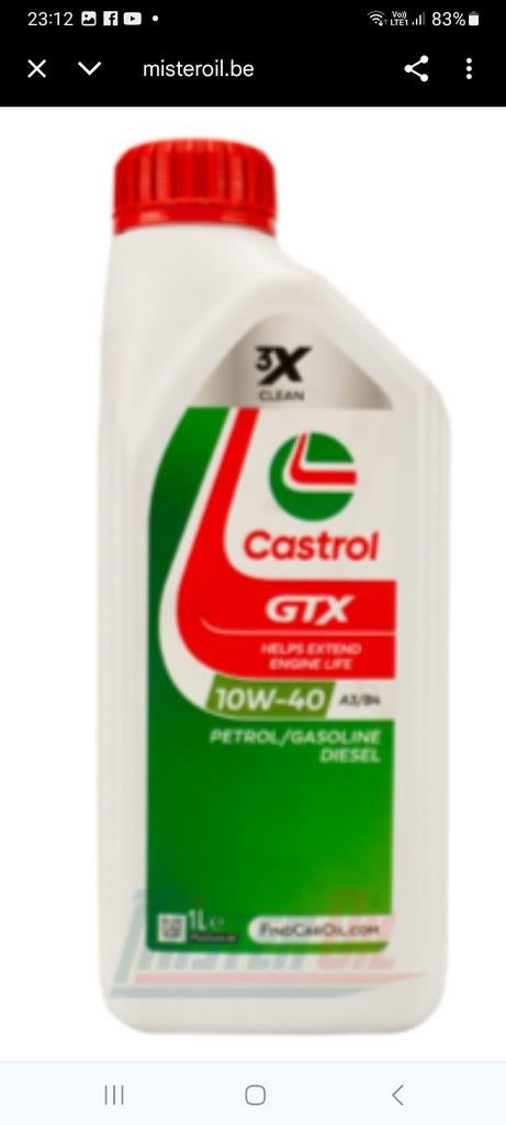 Neuf Huile pour moteur GTX 10W-40 A3/B4 1 L CASTROL, Enlèvement